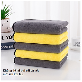 Hình ảnh Khăn lau rửa xe ô tô Microfiber siêu thấm hút nước, lau bếp, lau kính chuyên dụng có 2 mặt cao cấp 30x30cm GD749-KhanLXe