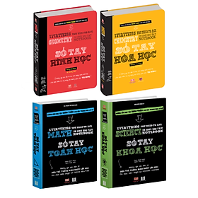 Sách - Sổ tay toán học, sổ tay hóa học, sổ tay hình học, sổ tay khoa học - Á Châu Books ( Bộ 4 cuốn, Tiếng Việt )