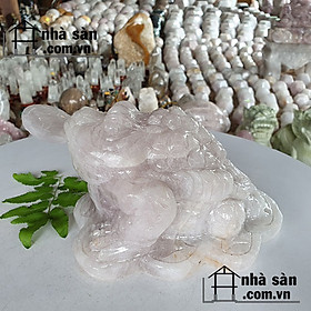 Mua Cóc 3 chân C20 – chất liệu đá thạch anh tự nhiên 100% - Nặng 2.1kg kích thước (16x8x14)cm – Linh vật phong thủy – Hồng