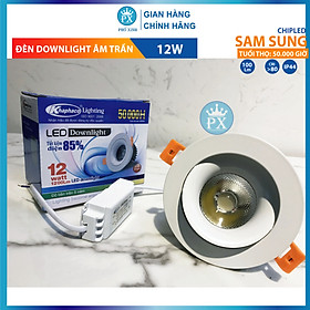 ĐÈN COB DOWLIGHT ÂM TRẦN SIÊU SÁNG 12W - LỖ KHOÉT 95MM- ánh sáng 4000K TRUNG TÍNH