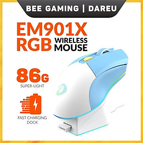 Mua Chuột không dây Gaming chính hãng DAREU - EM901x (Led super light / Kèm dock sạc nhanh / Siêu nhẹ 86g