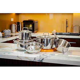 Bộ nồi WMF ASTORIA 5 món (3 nồi, 1 quánh, 1 chảo 20cm) hàng chính hãng