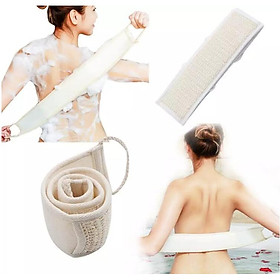 Dây Tắm Xơ Mướp Cao Cấp ECODEALS 100% xơ mướp hữu cơ diệt khuẩn - Mềm mại, nhẹ nhàng tẩy da chết, ngừa mụn lưng, kỳ cọ và massage siêu đã - 1 cái KT 10 x 30 x 80 cm