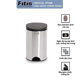 Mua Thùng rác inox FITIS đạp tròn nhỏ RPS1-901 - inox - 12L