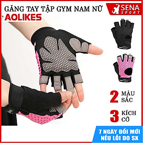 Găng tay tập gym nam nữ chính hãng Aolikes chống chai tay cực tốt (1 Đôi)