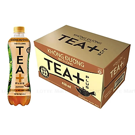 Thùng 24 Chai Ô long Không Đường Tea+ 450ml Chai