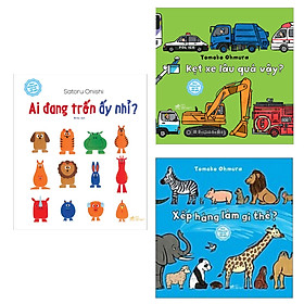 Combo Ehon Thông Minh Cho Trẻ Mẫu Giáo: Ai Đang Trốn Ấy Nhỉ? + Xếp Hàng Làm Gì Thế? + Kẹt Xe Lâu Quá Vậy? (Tặng Kèm Bookmark Happy Life)