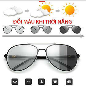 Kính Mát Nam Phân Cực Đổi Màu Chống Tia UV + Tặng Hộp Và Khăn Lau Kính