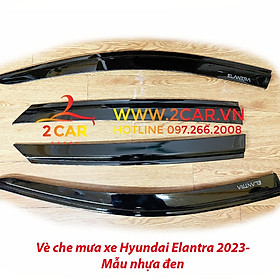 Hình ảnh Vè che mưa xe Huyndai Elantra 2016 2017 2018 2019 2020 2021 2022 2023 - mẫu nhựa đen, Giá 1 bộ