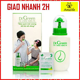 Bình rửa mũi Dr.Green kèm 10 gói muối lô hội (hàng chính hãng)