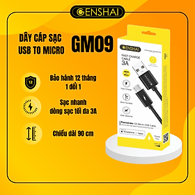 Mua Cáp sạc nhanh Micro 3A đèn led GENSHAI GM09 hàng chính hãng | Bảo hành 12 tháng 1 đổi 1 | Made in Việt Nam
