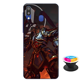 Ốp lưng nhựa dẻo dành cho Samsung M20 in hình Lữ Bố kỵ sĩ âm phủ - Tặng Popsocket in logo iCase - Hàng Chính Hãng