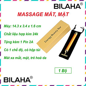 Cây lăn mát xa mặt nâng cơ xi mạ vàng 24K, máy massage mặt giúp giảm nếp nhăn (có hàng sẵn) (Hàng Chính Hãng) B08