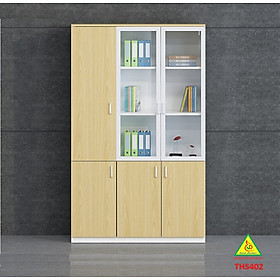 Mua Tủ hồ sơ  tủ tài liệu  tủ văn phòng gỗ MDF cánh kính THS402- Nội thất lắp ráp Viễn Đông adv