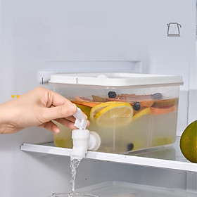 Iced Beverage Dispenser,Plastic Drink Dispenser Refrigerator Bottle Drinking Water Dispenser Cold Kettle with Faucet Beverage Container