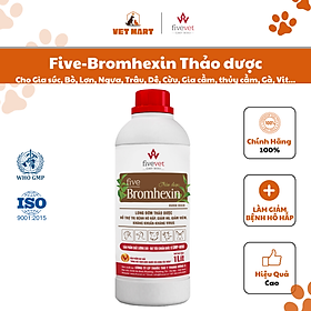 Five-Bromhexin Thảo dược làm lỏng dịch nhầy, long đờm cho gia súc, gia cầm, lợn, thỏ