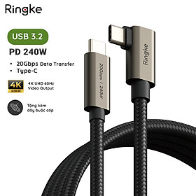 Mua Cáp sạc nhanh 240W RINGKE 90 Degree USB-3.2 Gen 2X2 USB-C Cable - Hàng Chính Hãng