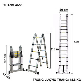 Thang Nhôm Rút Chữ A Đa Năng - Hàng Chính Hãng NIKITA - Công Nghệ Tiên Tiến Nhật Bản - Tiêu Chuẩn Châu Âu