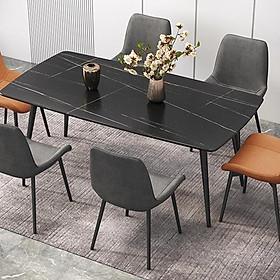 Bàn ăn mặt đá CERAMIC nhập khẩu, chân sắt sơn tĩnh điện kèm 4 ghế cao cấp - Bảo hành 12 tháng