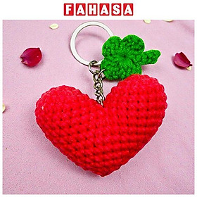 Móc Khoá Len Hình Trái Tim - Màu Đỏ