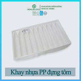 Mua Combo 10 cái khay nhựa PP loại 10 con bảo quản và giữ dáng tôm tẩm bột/chiên