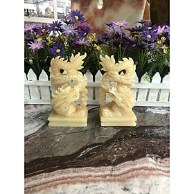 Mua Cặp Rồng đứng phong thủy đá ngọc hoàng long - Cao 15 cm