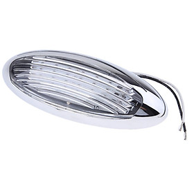 Waterproof Outdoor Indoor LED Ceiling Light Oval Lamp Silver Housing