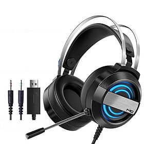 Mua Tai nghe headphone H300 RGB phát sáng 7.1 âm thanh trầm kèm microphone chơi game màng bass kim lọai
