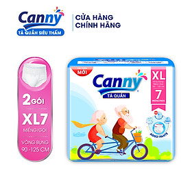 [ GIÁ DÙNG THỬ ] Combo 2 gói Tã Quần Người Lớn Canny Siêu Thấm XL7 (7 miếng)