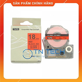 Nhãn in TEPRA - EPSON LC-5RBP (SC18RW) – Chữ đen nền đỏ 18MM X 8M - Dùng cho máy in nhãn TEPRA - EPSON [Hàng nhập khẩu]