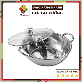 Nồi lẩu 2 ngăn -BEHOME 28-30CM - Nấu được Bếp Từ - 28cm -30cm Làm Nóng Cực Nhanh - Đa Năng