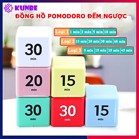 Đồng Hồ Pomodoro Hình Khối Lập Phương KUNBE Đếm Ngược Hẹn Giờ Nấu Ăn, Tập Thể Dục, Quản Lý Thời Gian Hiệu Quả