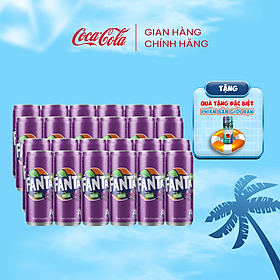 Thùng/lốc 24 Lon Nước Ngọt Giải Khát Có Gas Fanta Nho 320ml/Lon Sale 25.4 Coca-Cola Official Store