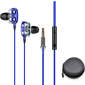 Tai Nghe Có Dây Nhét Tai Siêu Bass Sidotech Phiên Bản Lõi Tứ jack 3.5mm Nghe Nhạc, Chơi Game đàm thoại micro chống ồn tương thích cho điện thoại pc laptop - Hàng Chính Hãng