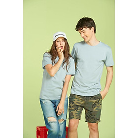 Áo thun trơn cotton 100% màu Haze Blue no1 phom ASIA Châu Á Trẻ Local Brand áo phông Sỉ Lẻ