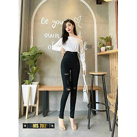 Quần jean nữ Lưng Cao Julido Store, chất jean co dãn 4 chiều ống ôm chân mẫu Ms702