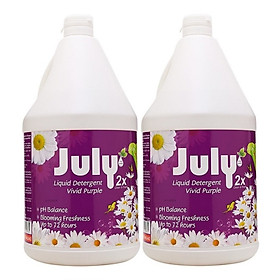 Combo 02 can Nước giặt xả July 2X Vivid Purple - 3500ml
