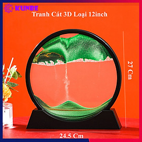 Mua Tranh Cát Chảy Chuyển Động 3D KUNBE Nhiều Mẫu Trang Trí Nhà Cửa Bàn Làm Việc  Giảm Stress - Màu xanh lá - Tròn Viền Đen 12inc
