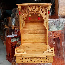 Mua Bàn thờ thần tài ông địa gỗ xoan ngang 40 cm lọng