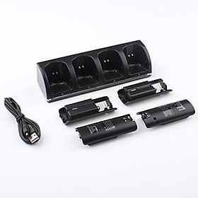 Charging Dock Charging Station Stand + 4pcs 2800mAh Batteries For Wii Controller