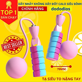 Dây nhảy không dây đếm số tính calo có tạ bóng to không tiếng ồn tự đếm vòng - chính hãng dododios - ABC Pink Hồng