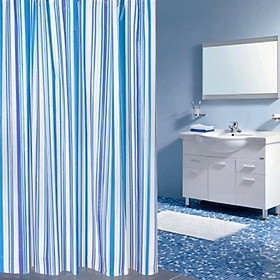 Mua Rèm phòng tắm chống nước 1.8m*1.8m có sẵn móc SỌC KẺ NHỎ XANH DƯƠNG