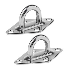 2Pcs 304 Stainless Steel  Eye Plate Durable for Wall Mount Hook