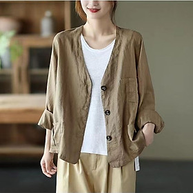 Áo Khoác Vest Blazer vải Linen cao cấp, phong cách trẻ trung công sở Haint Boutique