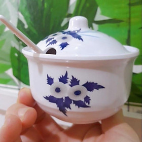Mua Bát nhựa phíp có nắp và thìa đựng đồ tiện dụng