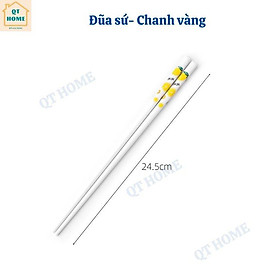 Mua Thìa/ Muỗng  Dĩa/ Nĩa  Dao  Đũa Chất Liệu Inox 304 Cán Sứ Cao Cấp  Họa Tiết Chanh Vàng. Dứa/Thơm