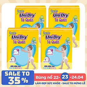 Combo 4 Tã Quần Unidry Ultra Jumbo L68 (68 Miếng)