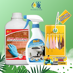 Combo Tẩy Bồn Cầu Bị Ố Vàng,Tẩy Gạch Men,Tẩy Xi Măng S90+Nước Lau Bếp Đa Năng,Tẩy Xoong Nồi Siêu Sạch,Tẩy Dầu Mỡ Nhà Bếp Dr.C