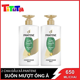 Combo 2 Dầu xả Pantene Mượt mà óng ả 650mlx2