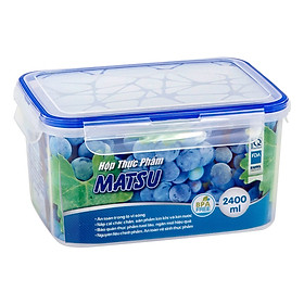 Hộp Thực Phẩm CN Matsu 2400ml Duy Tân No.437 (21 x 16 x 11 cm) Trong Suốt Không Màu